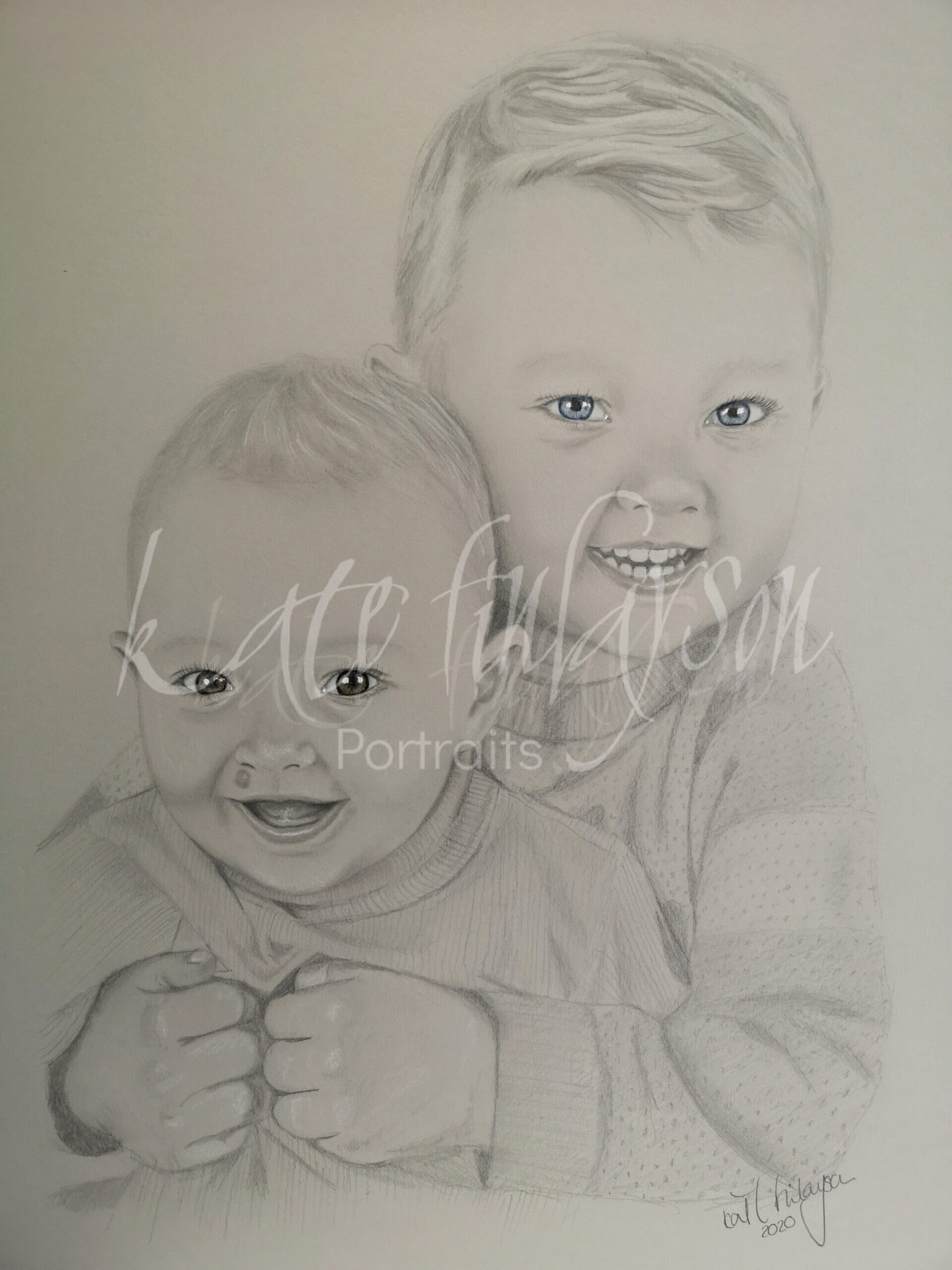 Portrait of children by Kate Finlayson